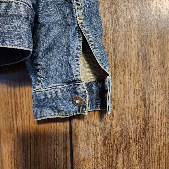 Vtg Eddie Bauer Jacket Mens MEDIUM Blue Denim Sport Shop Workwear Western Y2K - Picture 4 of 6